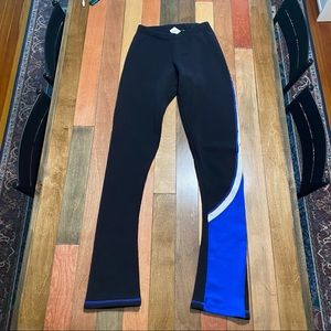 Size L 10-12 Chloe Noel Fleece Figure Skating Pants - Black Blue White